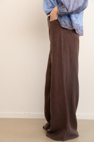 Lois Jeans |  Wide leg linen pants Marlene L32 | brown | Picture 5