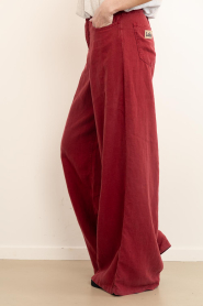 Lois Jeans |  Wide leg linen pants Marlene L32 | burgundy | Picture 6