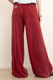 Lois Jeans |  Wide leg linen pants Marlene L32 | burgundy | Picture 7
