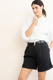 Lois Jeans |  Linen short Saya | black | Picture 6