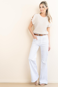 Lois Jeans |  High waist flared jeans Palas L34 | white  | Picture 3