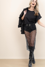 Herskind |  Mesh midi skirt with sequins Angel | black | Picture 5