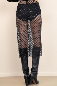 Herskind |  Mesh midi skirt with sequins Angel | black | Picture 9