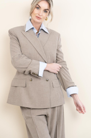 Herskind |  Double breasted blazer Laila | beige | Picture 5