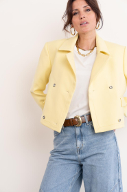 Herskind :  Double breasted cropped blazer Elo | yellow - img2
