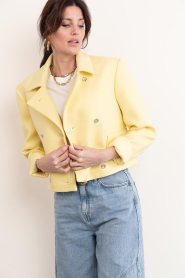 Herskind :  Double breasted cropped blazer Elo | yellow - img4