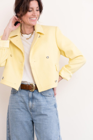 Herskind :  Double breasted cropped blazer Elo | yellow - img5