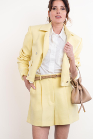 Herskind :  Pleated shorts Reggy | yellow - img2