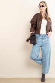 Herskind :  Leather bomber jacket Dario | brown - img3