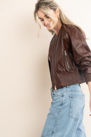 Herskind :  Leather bomber jacket Dario | brown - img8