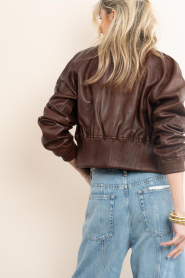 Herskind :  Leather bomber jacket Dario | brown - img9