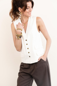 Herskind |  Linen mix waistcoat Samos | natural | Picture 5