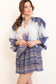 Devotion |  Mini skirt with print Clond | blue | Picture 2