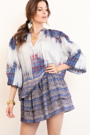 Devotion :  Top with print Boheme | blue - img2