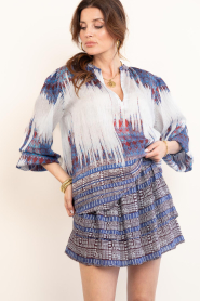 Devotion :  Top with print Boheme | blue - img5