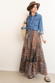 Devotion |  Maxi skirt with print Chloe | brown | Picture 2