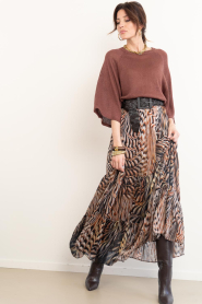 Devotion |  Maxi skirt with print Chloe | brown | Picture 5