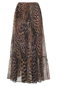 Devotion |  Maxi skirt with print Chloe | brown | Picture 1