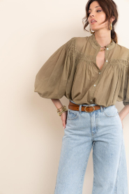 Devotion |  Cotton blouse Bloom | green | Picture 5