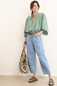 Devotion |  Cotton blouse Bloom | green | Picture 4