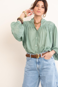 Devotion |  Cotton blouse Bloom | green | Picture 7