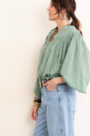 Devotion |  Cotton blouse Bloom | green | Picture 8