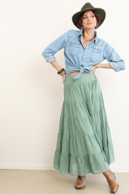 Devotion :  Cotton layered skirt Sage | green - img4