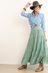 Devotion :  Cotton layered skirt Sage | green - img5