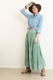 Devotion :  Cotton layered skirt Sage | green - img6