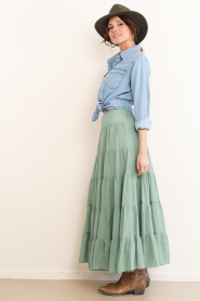 Devotion :  Cotton layered skirt Sage | green - img7