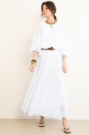 Devotion :  Cotton layered skirt Sage | natural - img7