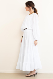 Devotion :  Cotton layered skirt Sage | natural - img8