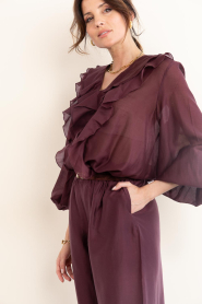 Devotion |  Lyocell top with ruffles Grena | burgundy | Picture 5