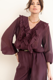 Devotion |  Lyocell top with ruffles Grena | burgundy | Picture 6