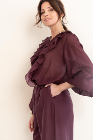 Devotion |  Lyocell top with ruffles Grena | burgundy | Picture 7