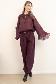 Devotion |  Transparant top Velvet | burgundy | Picture 3
