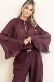 Devotion |  Transparant top Velvet | burgundy | Picture 6