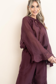 Devotion |  Transparant top Velvet | burgundy | Picture 7