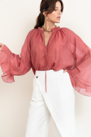 Devotion |  Transparant top Velvet | dark pink | Picture 4
