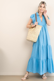 Devotion :  Cotton layered dress Lunaire | blue - img4