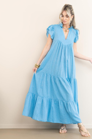 Devotion :  Cotton layered dress Lunaire | blue - img5