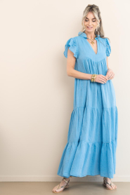 Devotion :  Cotton layered dress Lunaire | blue - img6