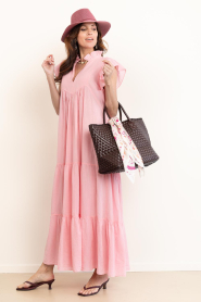 Devotion |  Cotton layered dress Lunaire | pink | Picture 4