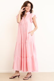 Devotion |  Cotton layered dress Lunaire | pink | Picture 8