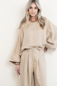 Devotion :  Linen mix top Liora | beige - img4