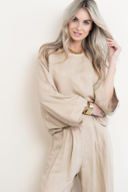 Devotion :  Linen mix top Liora | beige - img7