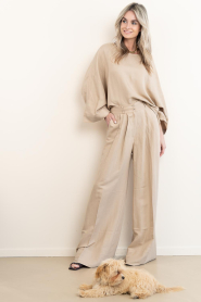 Devotion |  Linen mix trousers Petal | beige | Picture 3