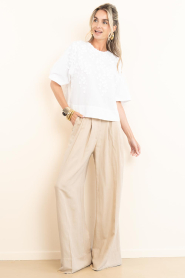 Devotion |  Linen mix trousers Petal | beige | Picture 4