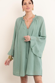 Devotion |  Cotton mini dress Nivea | green | Picture 2