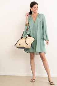 Devotion |  Cotton mini dress Nivea | green | Picture 3